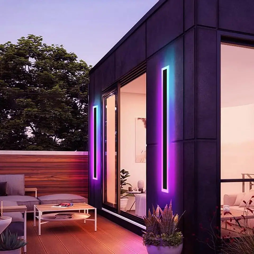 Lampada da parete impermeabile RGB LumaHaven — fascia nera, RF, 358 effetti - Desfino