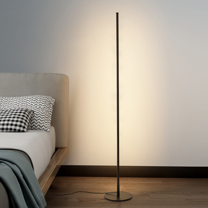 AstraLume minimalistická podlahová LED lampa ve tvaru trubice — zaoblený stojan, vestavěná LED - Desfino