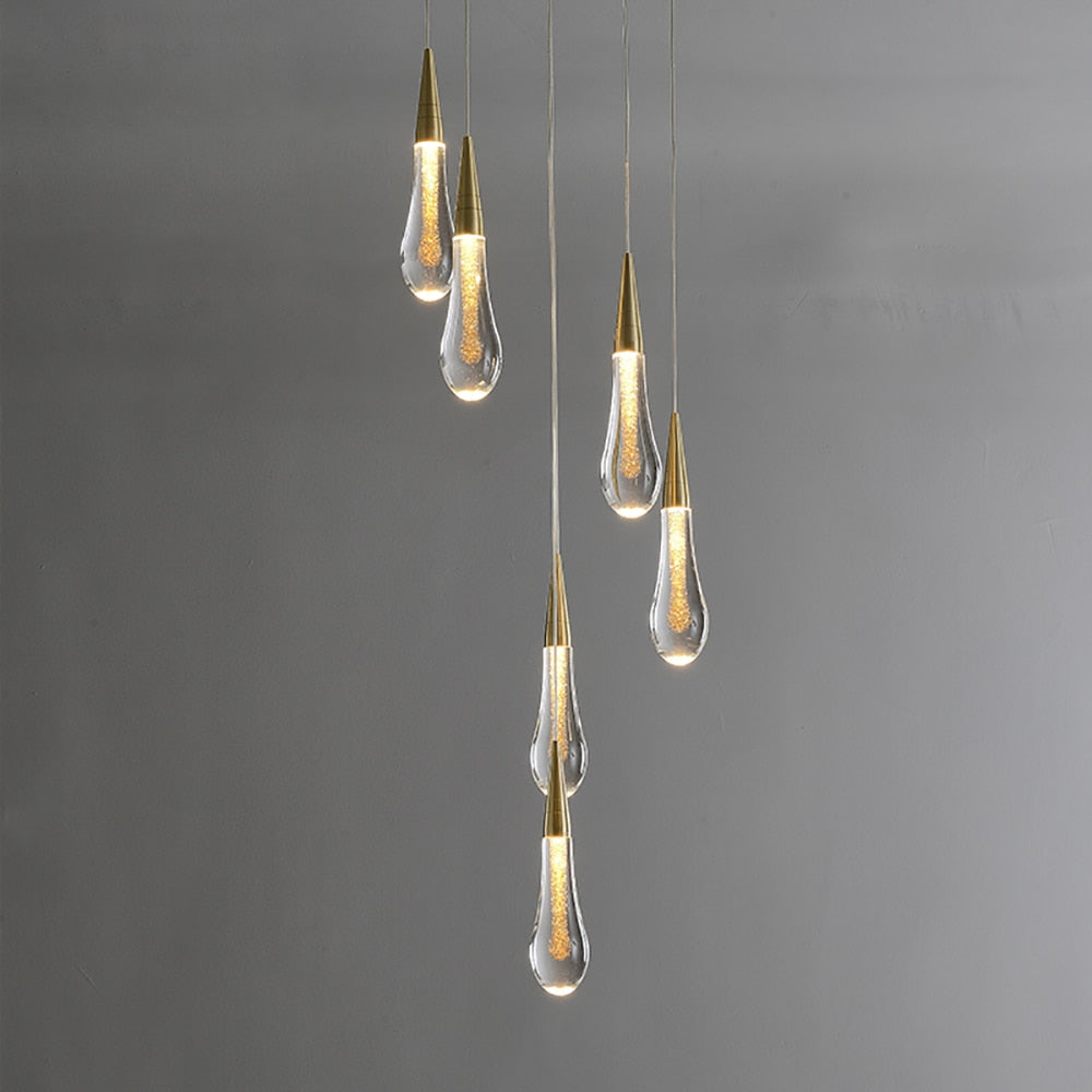 Suspension DrizzleDrop de Luneo — Gouttes LED, finition d’ambiance - Desfino