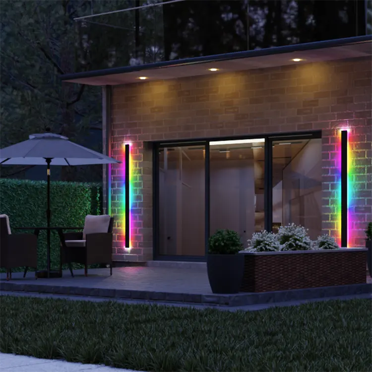 Lampada da parete impermeabile RGB LumaHaven — fascia nera, RF, 358 effetti - Desfino