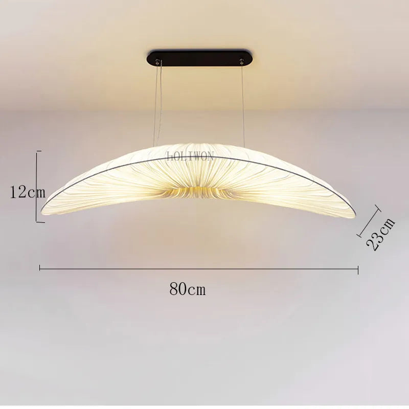 Candeeiro suspenso LED branco Aurelia — lustre em tecido com inspiração náutica