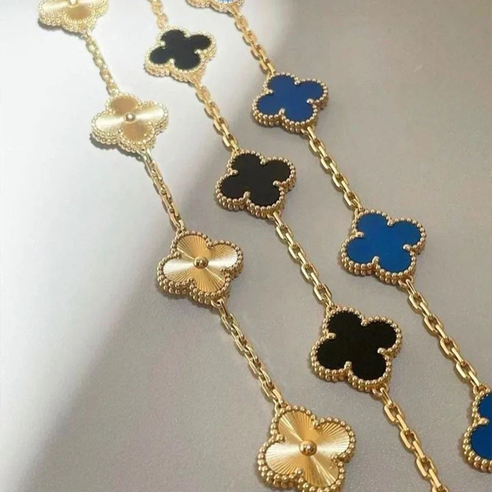 SylvaClove Clover Bracelet — Four Delicate Floral Charms - Desfino