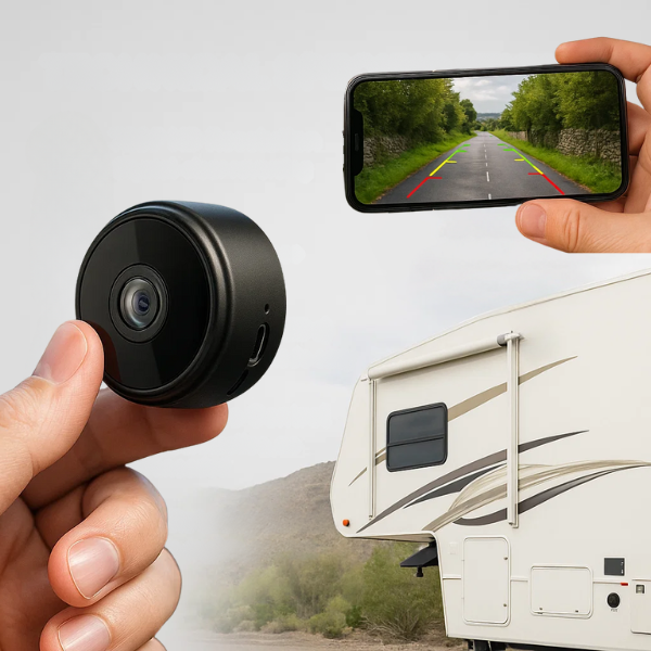 720p HD Wireless Backup Camera — Built-In Hotspot, Night Vision, Smartphone Pairing