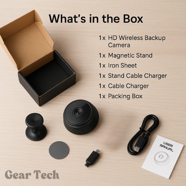 720p HD Wireless Backup Camera — Built-In Hotspot, Night Vision, Smartphone Pairing