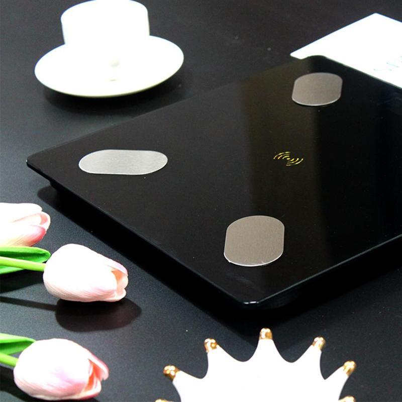 Viora smarte Bluetooth-Körperwaage — gehärtetes Glas, Körperwerte - Desfino