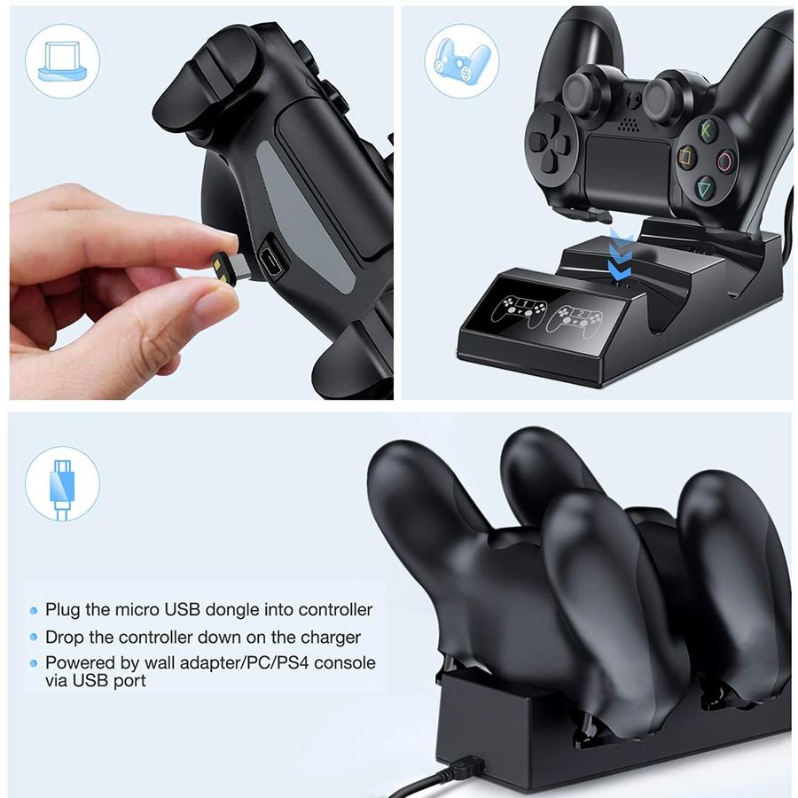 Orion Ladestation für zwei PS4-Controller - 3 Stunden Ladezeit - Desfino