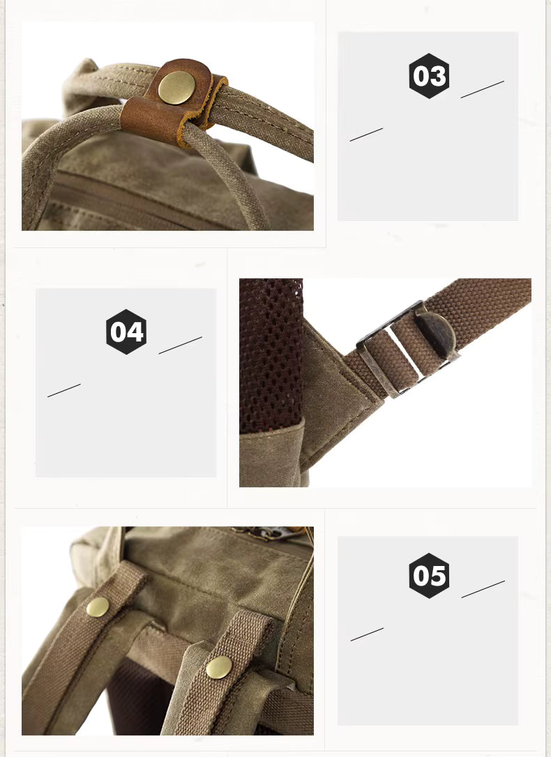 RoveGuard Elite Kameratasche — wasserdichtes gewachstes Canvas, 2 Fächer - Desfino