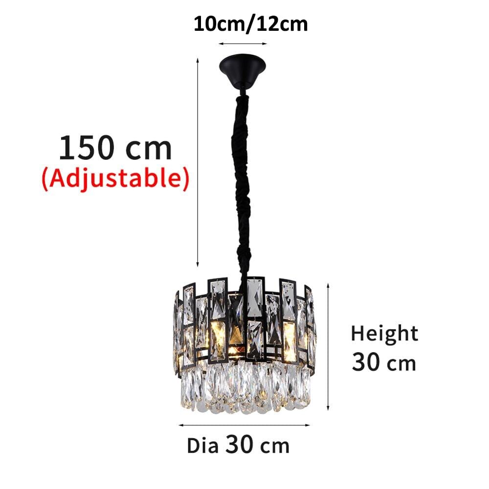 Lunara Crystal Pendant Light — Stainless Steel LED Fixture - Desfino