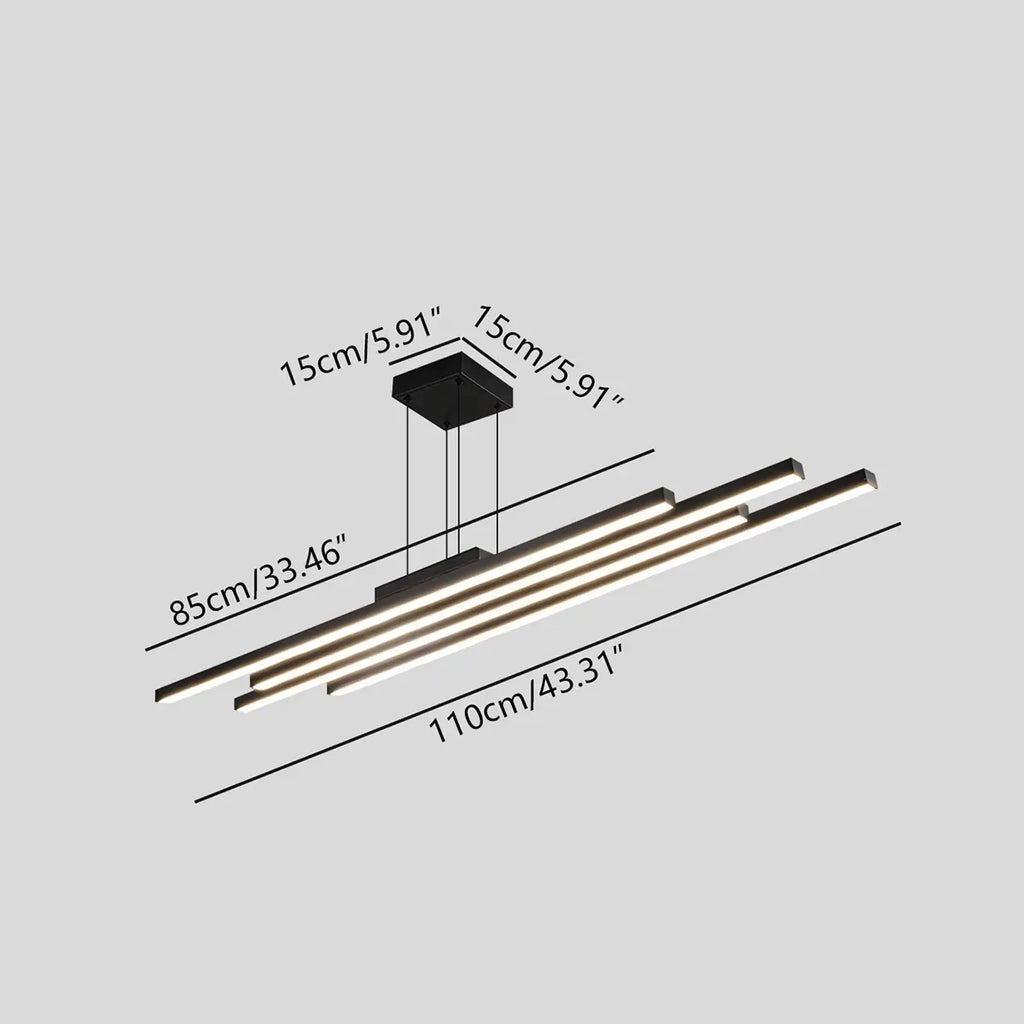 Lineare LED-Pendelleuchte mit mehreren Stäben | Desfino
