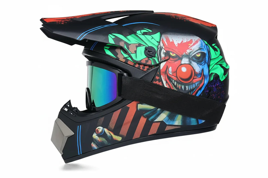 Casque de motocross intégral pour jeunes certifié DOT - coque en ABS et lunettes - Desfino