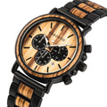 Orologio al quarzo in legno TimberLuxe — Quadrante rotondo da 44 mm, 3ATM, confezione regalo - Desfino