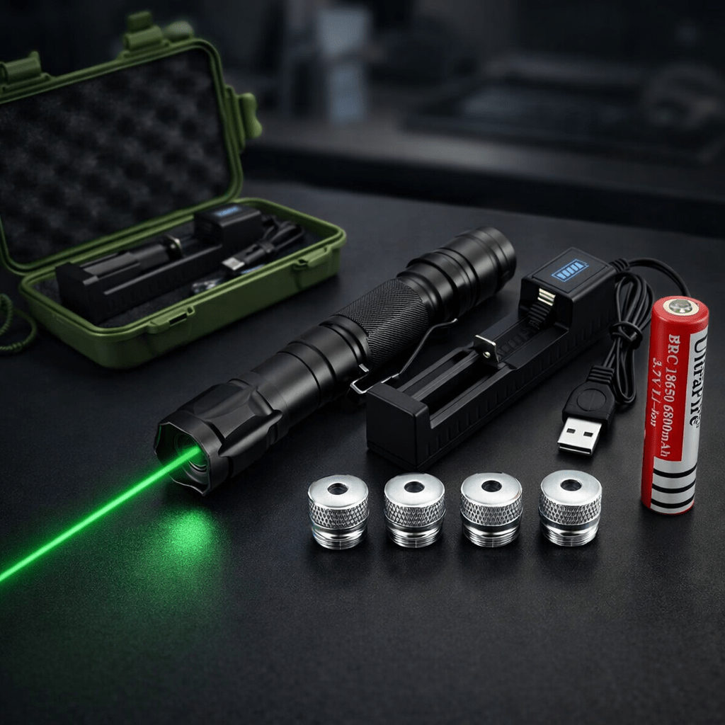 High-Power Green Laser Pointer, 532 nm — USB Rechargeable, 2000 m - Desfino