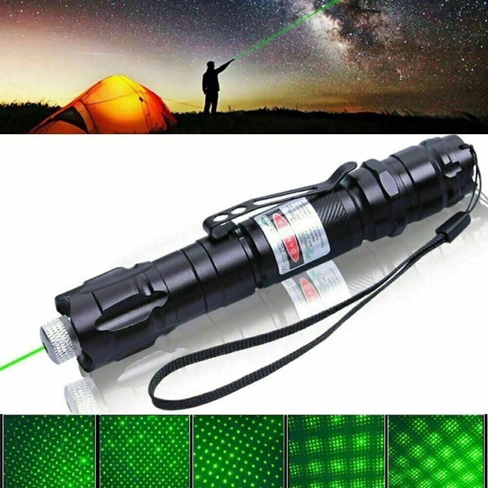 High-Power Green Laser Pointer, 532 nm — USB Rechargeable, 2000 m - Desfino