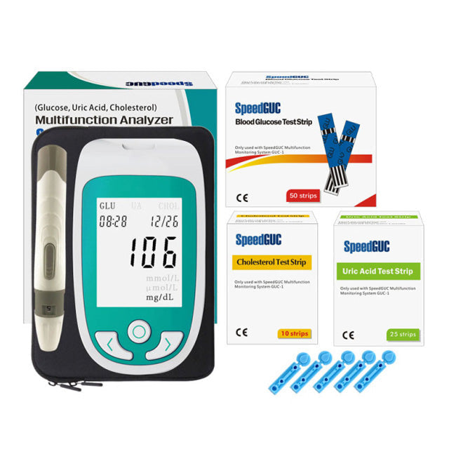 Monitor de Saúde AstraGuard 3 em 1 — Glicose, Colesterol e Ácido Úrico em 7 seg - Desfino