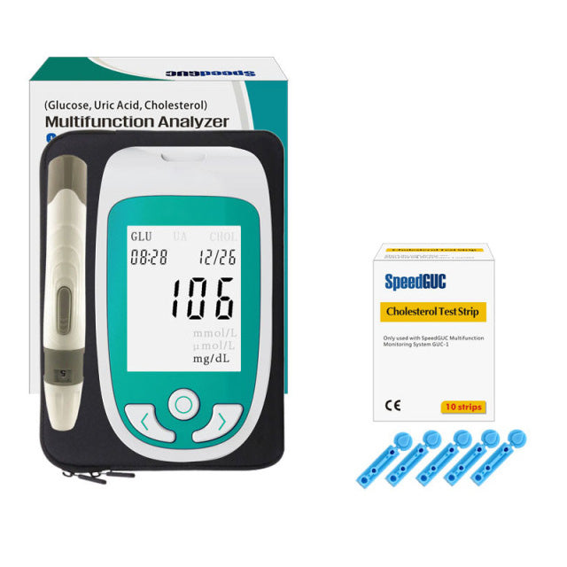 Monitor de Saúde AstraGuard 3 em 1 — Glicose, Colesterol e Ácido Úrico em 7 seg - Desfino