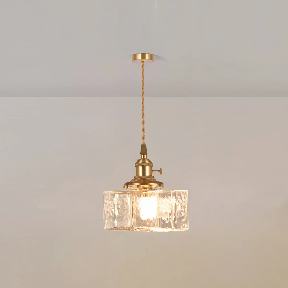 Verglas Clear Glass Pendant Light for Bedroom | Desfino