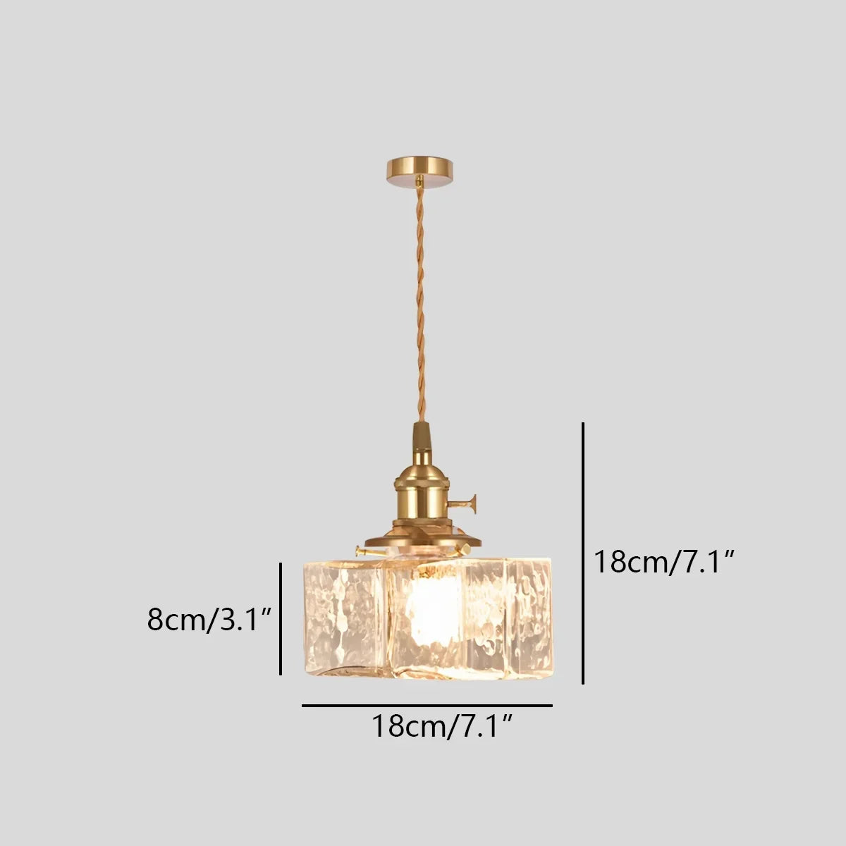 Verglas Clear Glass Pendant Light for Bedroom | Desfino