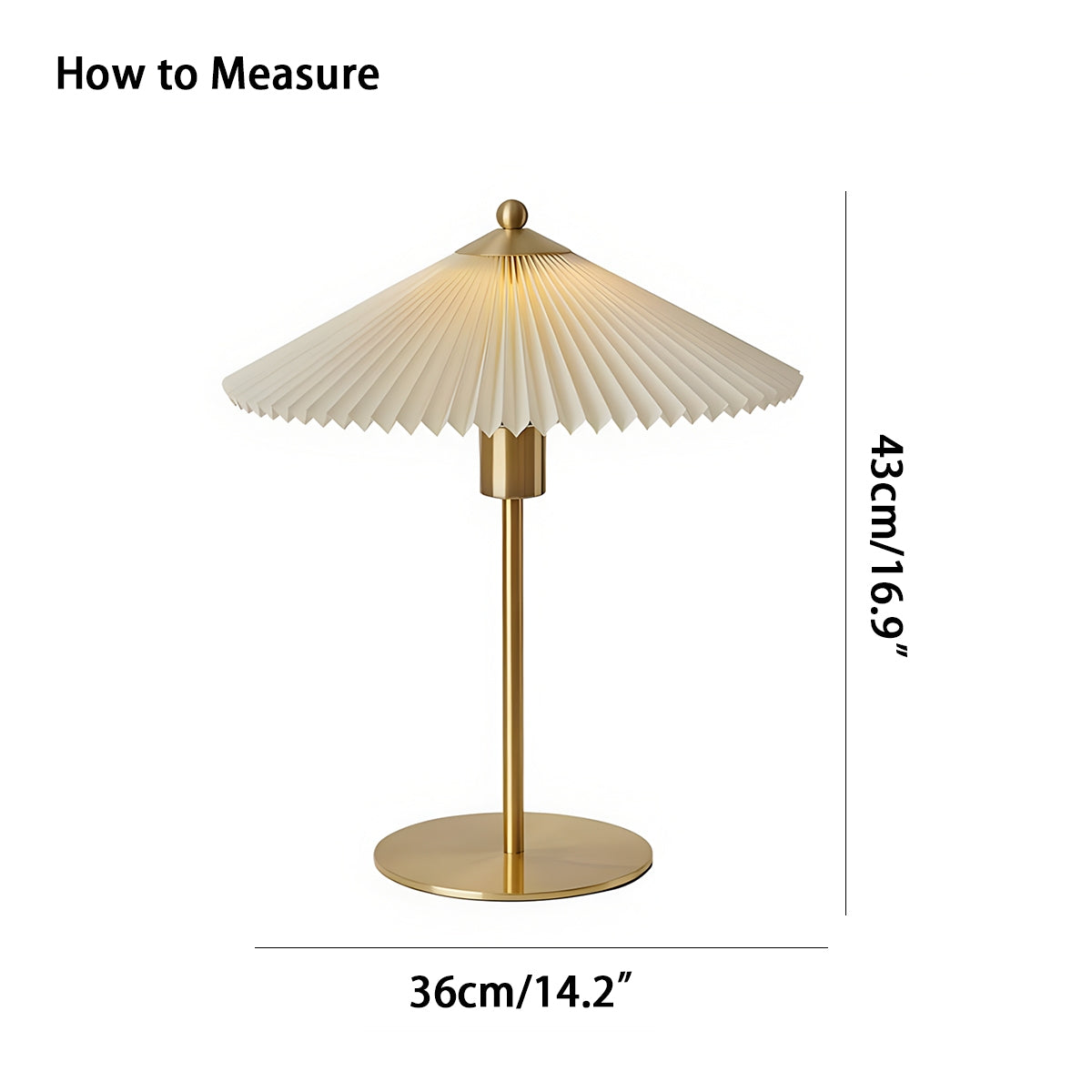 Perla Pleated Table Lamp for Bedroom | Desfino