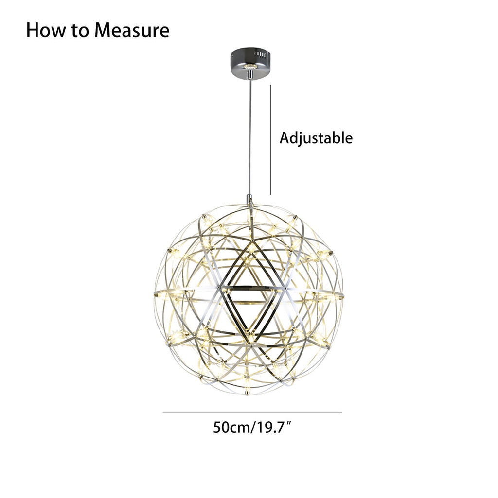 Silver Fire Ball Pendant Light for Dining Room | Desfino