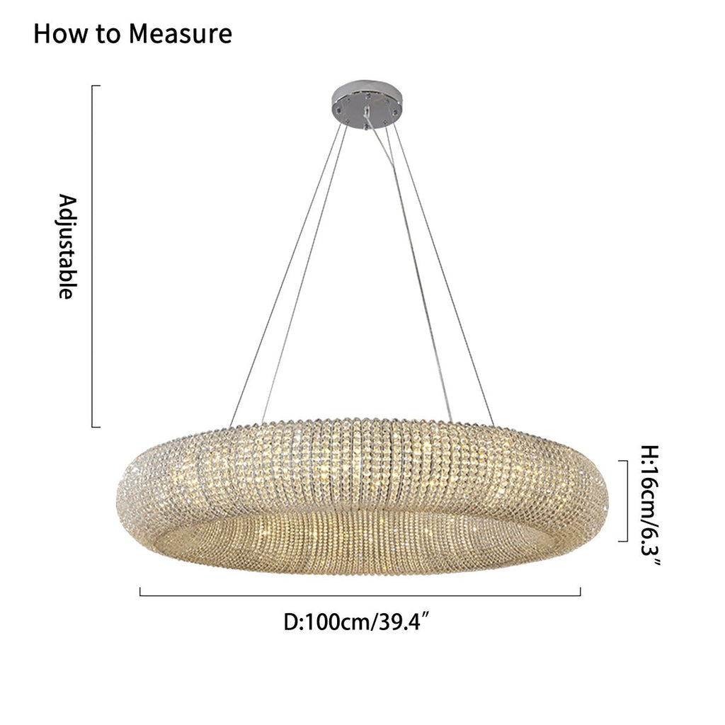 Riddle Round Crystal Led Ring Chandelier | Desfino