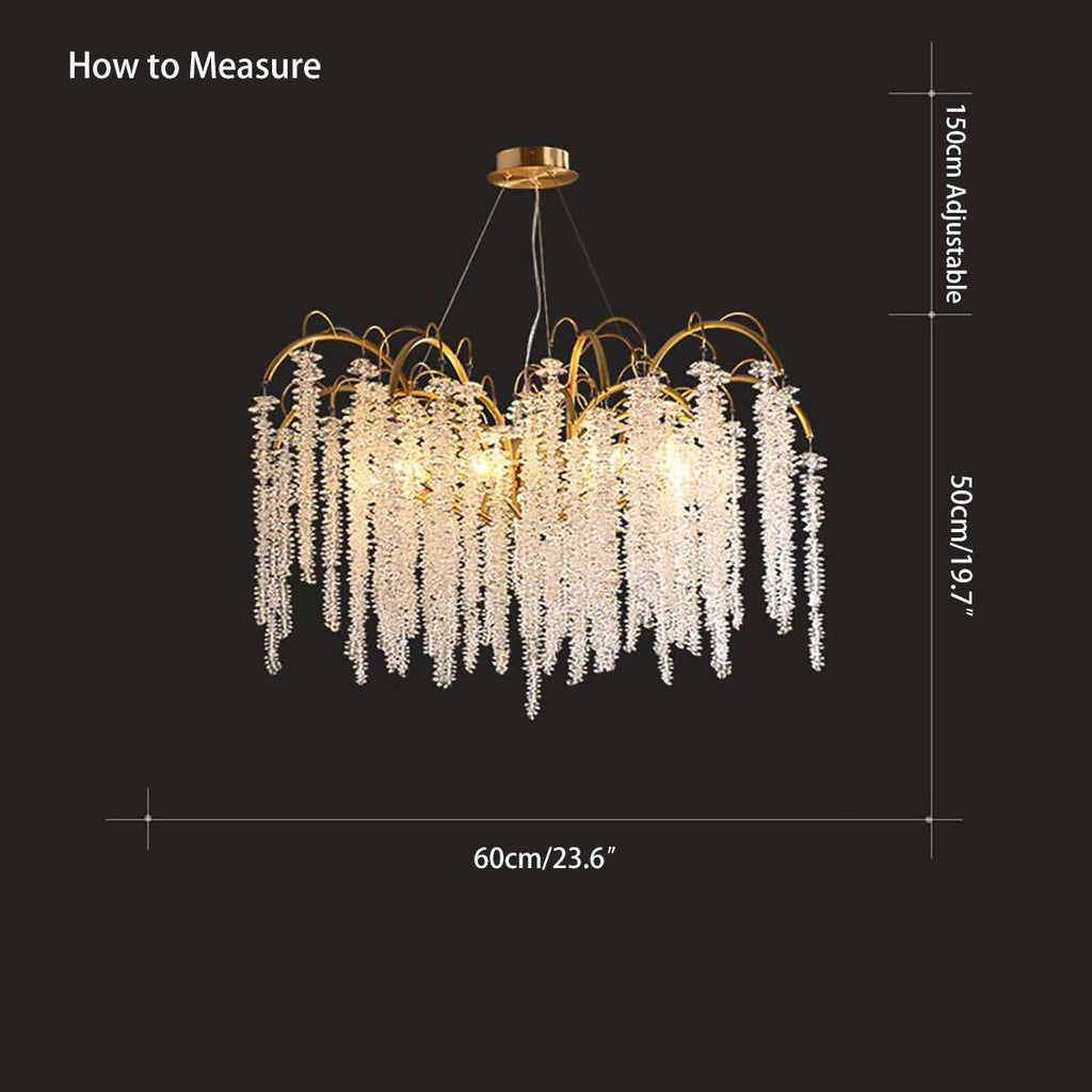 Crystal Tassel Chandelier for Living Room | Desfino