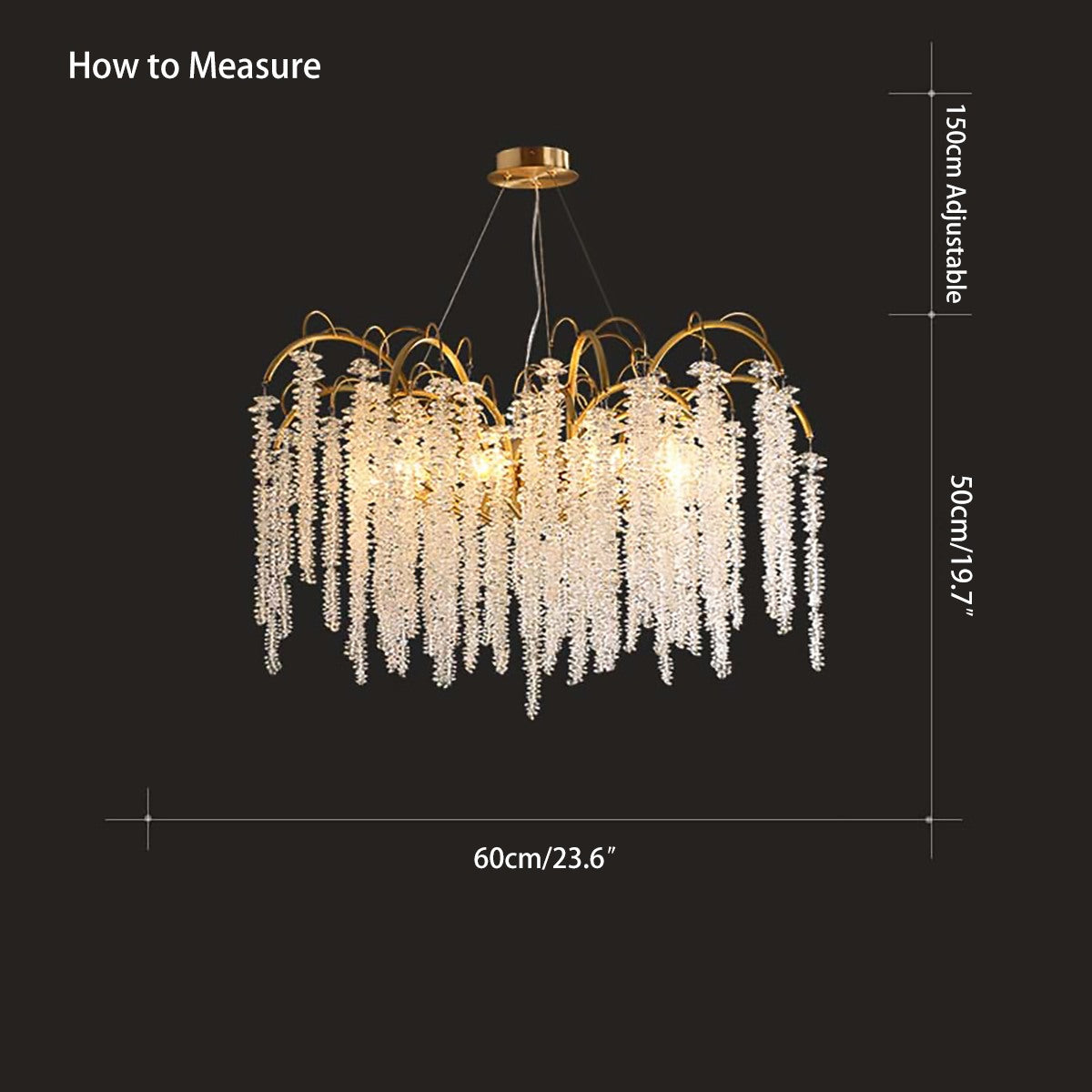 Crystal Tassel Chandelier for Living Room | Desfino
