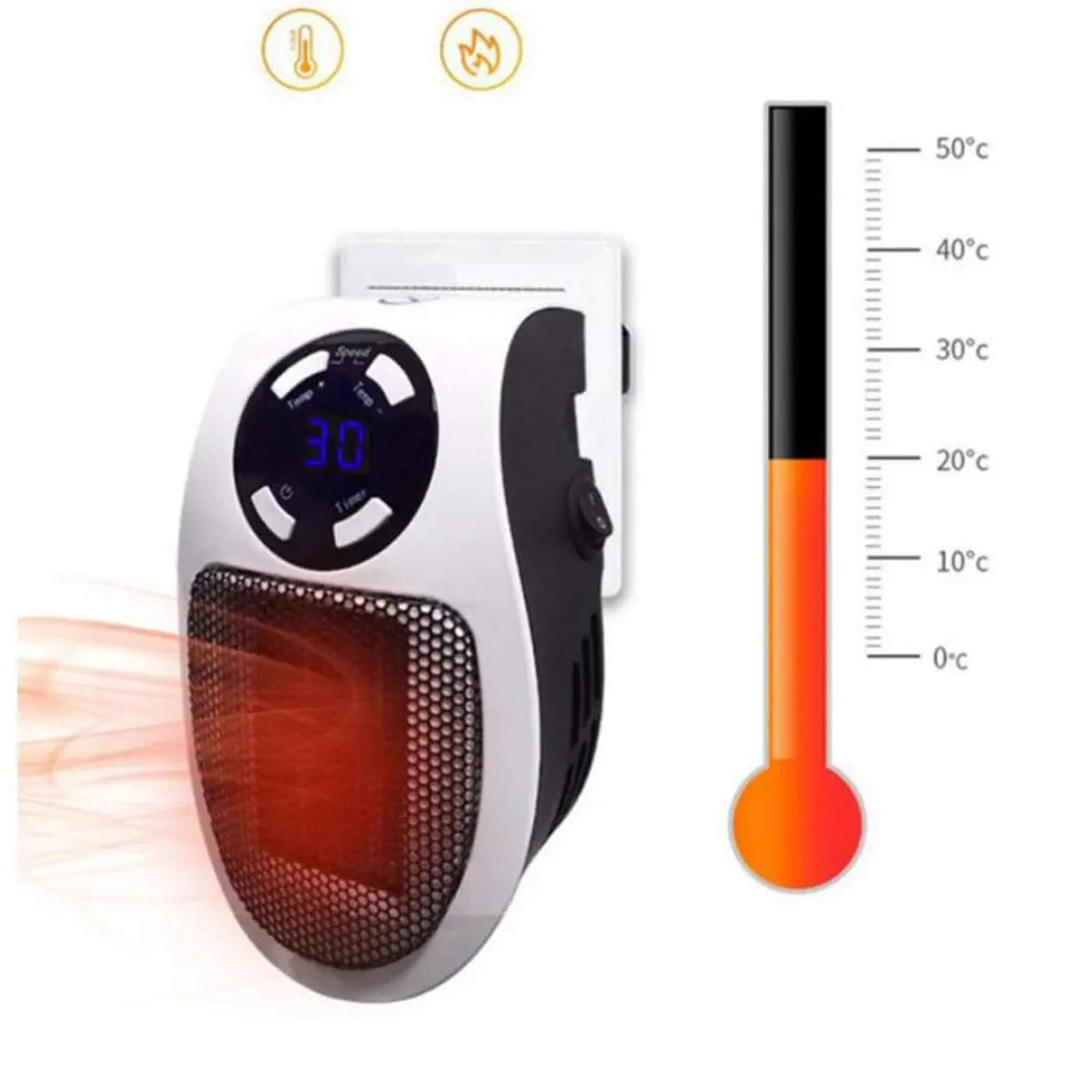 Asera přenosný energeticky úsporný panelový ohřívač — kompaktní design - Desfino