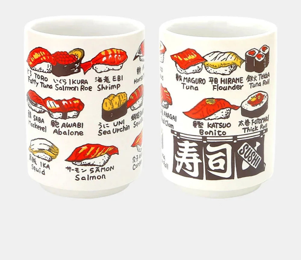 Kiyomi-käsintehdyt japanilaiset teekupit — Fuji-vuori syksyinen design - Desfino