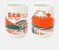 Kiyomi-käsintehdyt japanilaiset teekupit — Fuji-vuori syksyinen design - Desfino