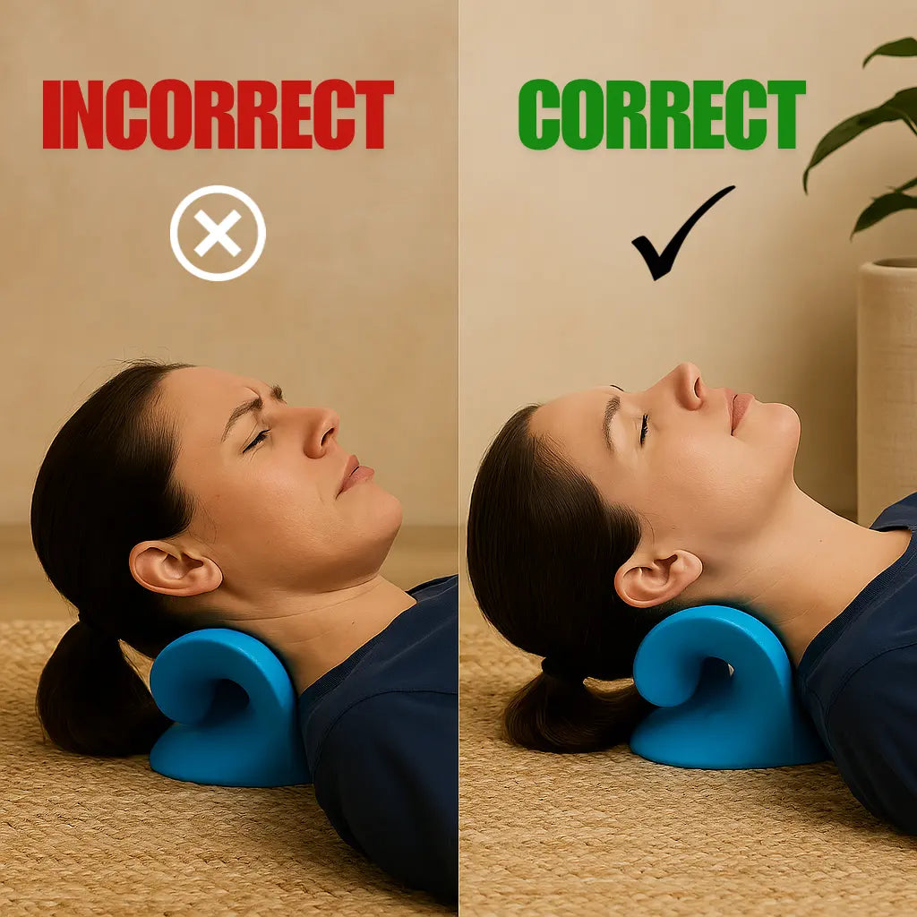 Almohada de estiramiento cervical para aliviar la tensión cervical y mejorar la postura - Desfino