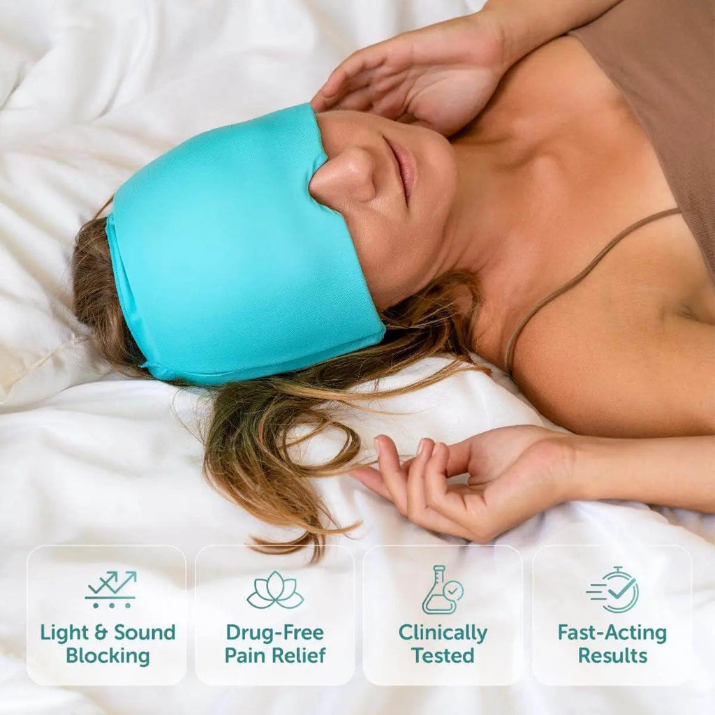Gorro de gel refrescante de 360° para aliviar el dolor de cabeza - Alivio de la tensión y la migraña - Desfino
