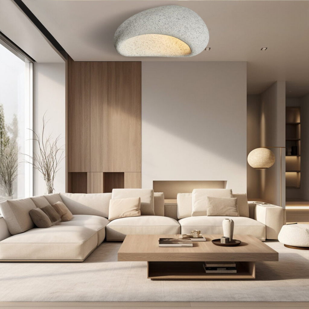 Irisori Wabi-Sabi Ceiling Light — Handcrafted Japanese Form, Organic Silhouette, Warm Glow