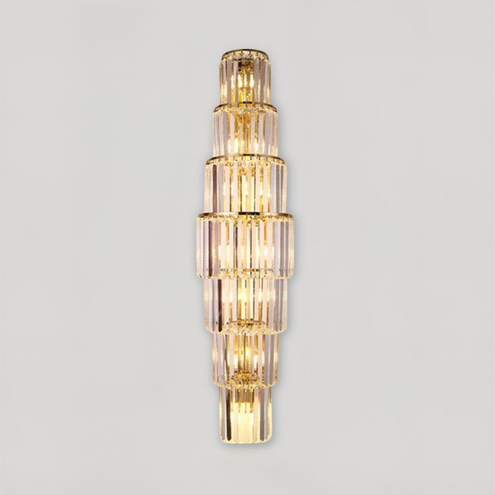 Lunara kristallen pilaarwandlamp - elegante, gebroken gloed - Desfino
