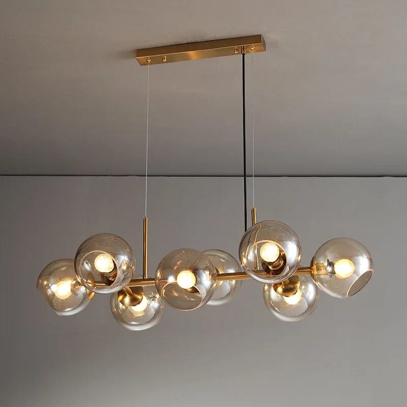 Żyrandol bąbelkowy Aveline — wisząca lampa LED 56W w kolorze czarno-złotym, 40 x 110cm - Desfino