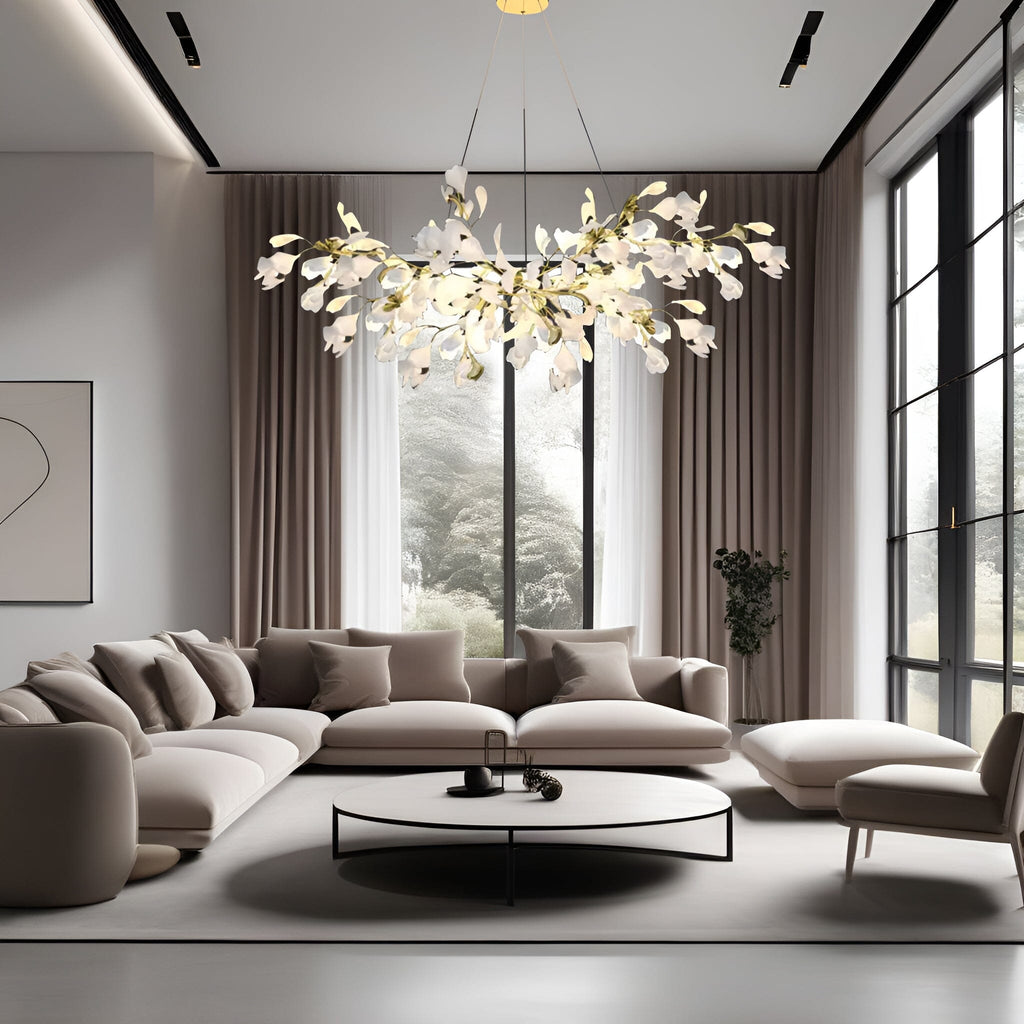 Lampadario in ceramica LumaPetal — Luce LED bianca calda e dimmerabile - Desfino