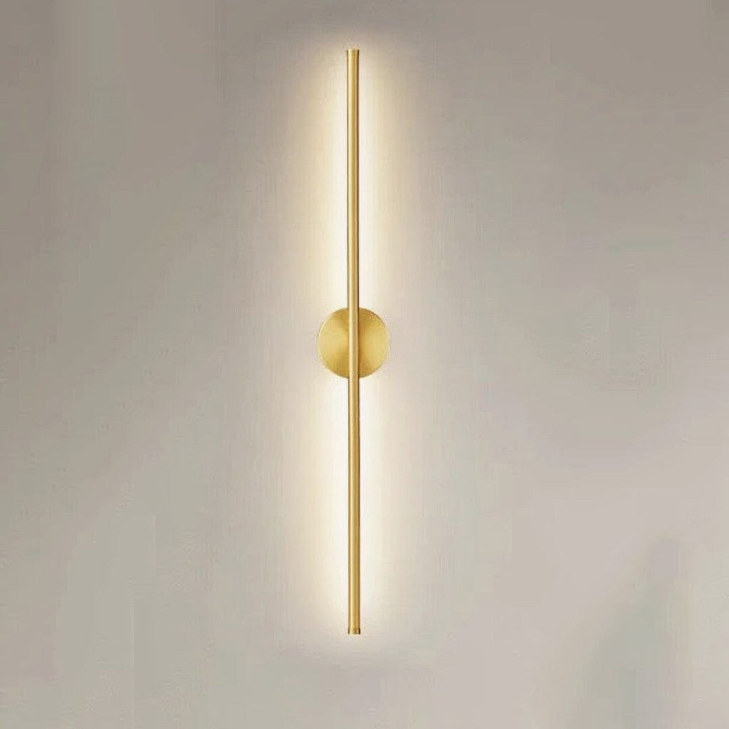 Guldbelagt rørformet LED-væglampe — minimalistisk arkitektonisk belysning - Desfino