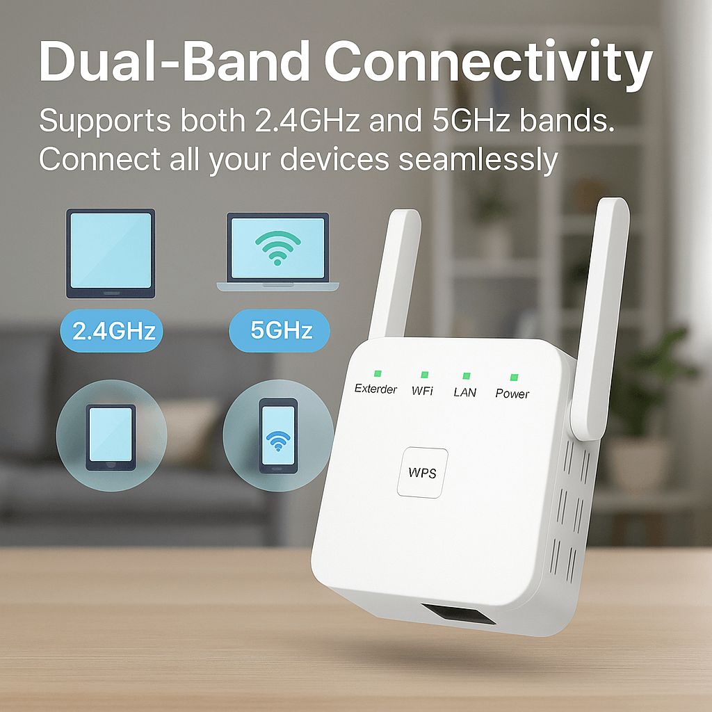 AeroLink Dual-Band 5G WiFi-forstærker — trådløs rækkeviddeforstærker på 305 meter