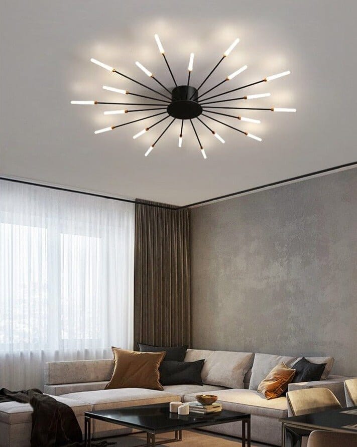 Illumina LED Dining Room Chandelier — Modern Semiflush Ceiling Mount - Desfino