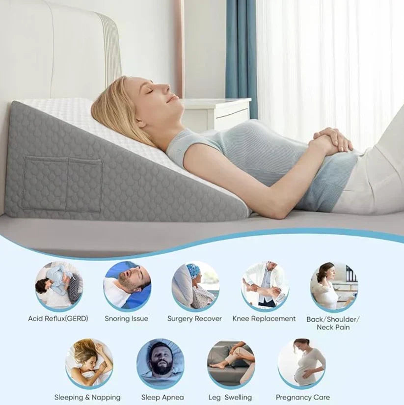 Klínový polštář AeroRise — podpora proti chrápání, spánkové apnoi a refluxu