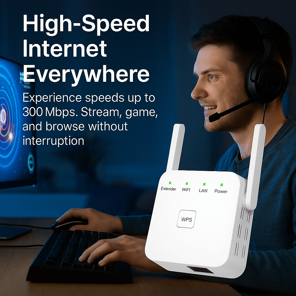 AeroLink Dual-Band 5G WiFi-forstærker — trådløs rækkeviddeforstærker på 305 meter