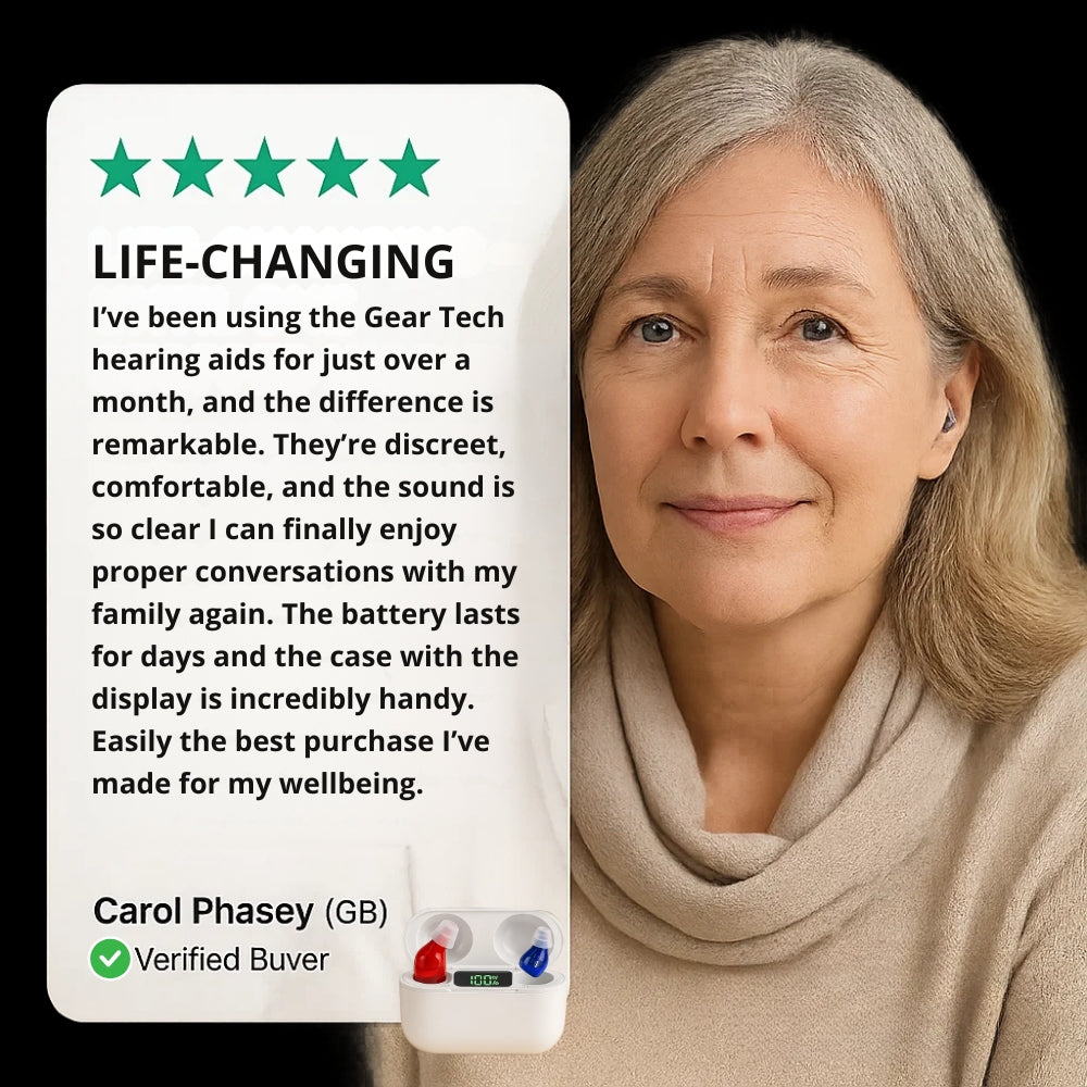 充電式インイヤー補聴器 - 目立たないクリアな音質、ハウリング低減 - Desfino