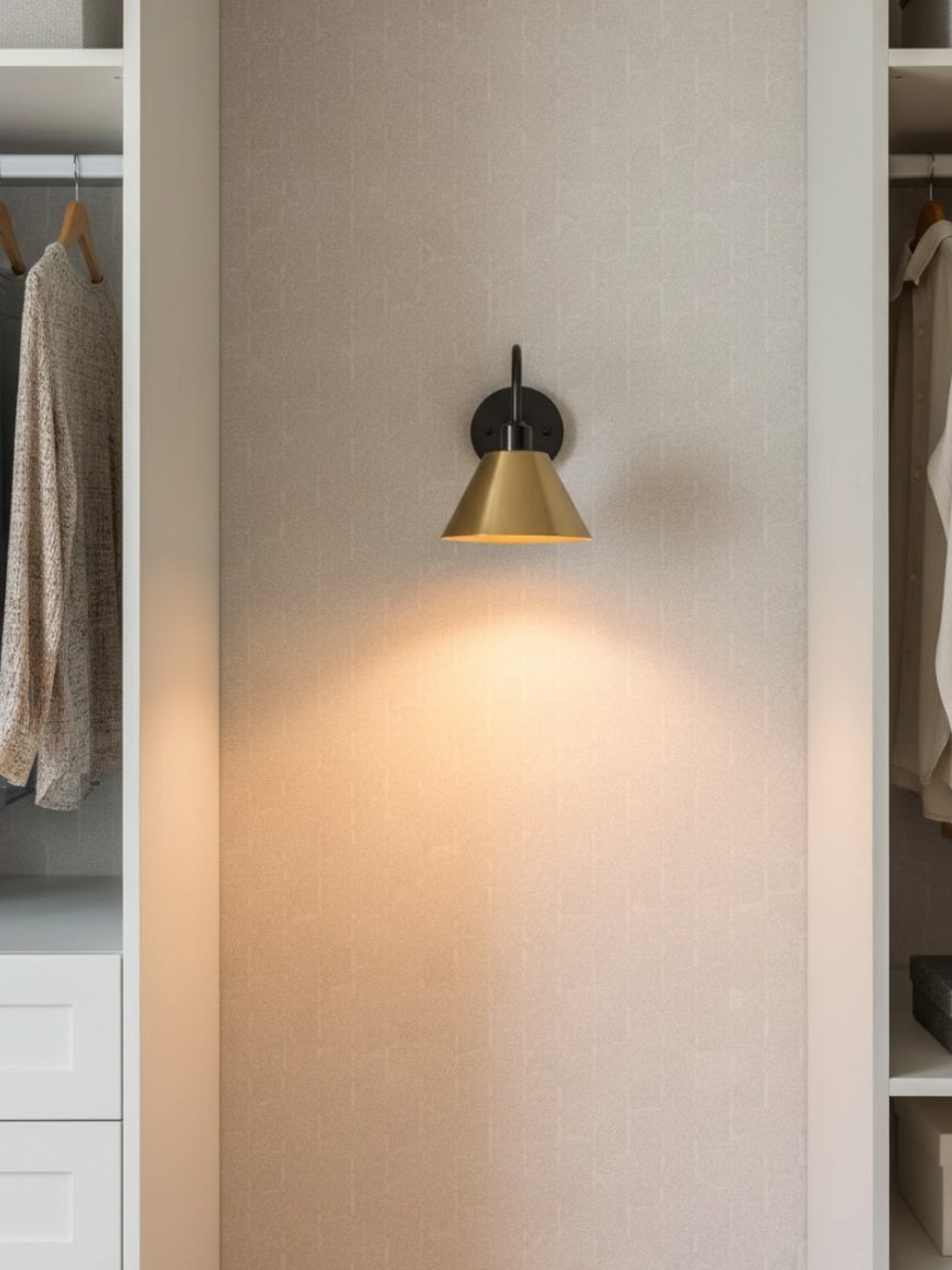 Modern Industrial Tapered Sconce — Clean Metal Wall Light