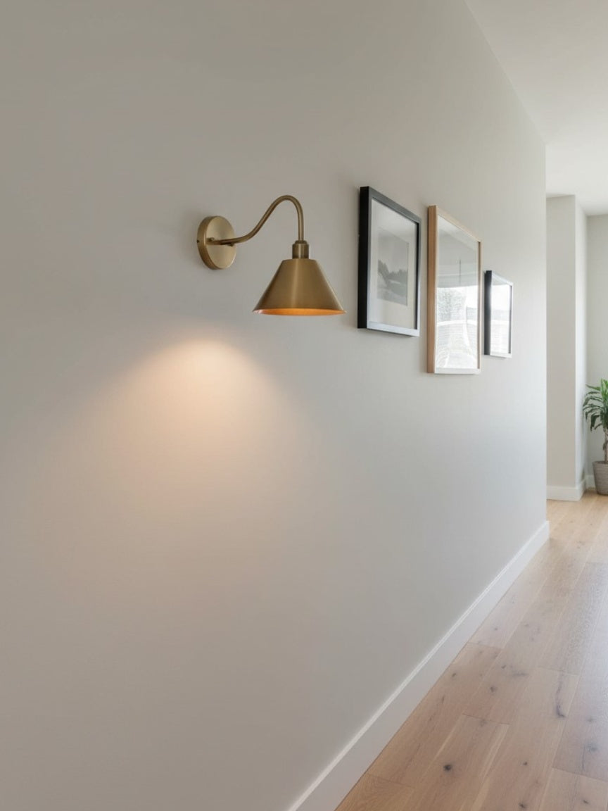 Modern Industrial Tapered Sconce — Clean Metal Wall Light