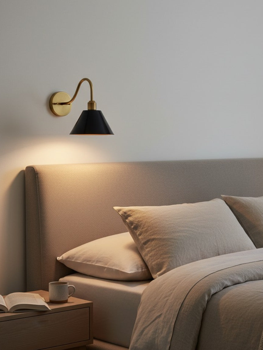 Modern Industrial Tapered Sconce — Clean Metal Wall Light