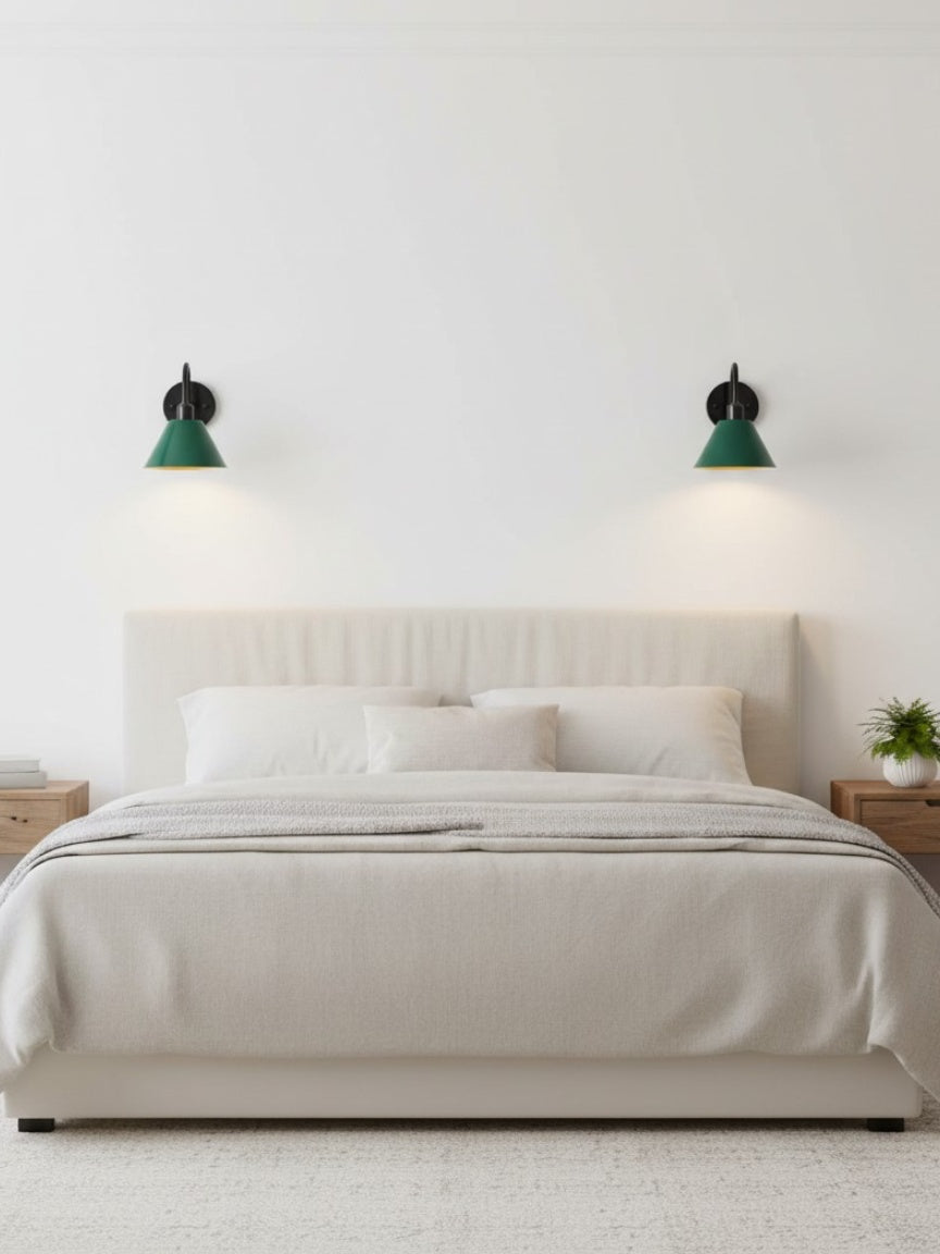 Modern Industrial Tapered Sconce — Clean Metal Wall Light