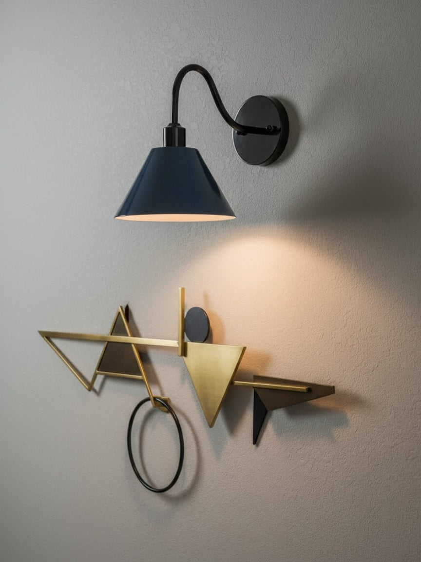 Modern Industrial Tapered Sconce — Clean Metal Wall Light