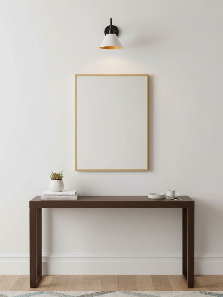 Modern Industrial Tapered Sconce — Clean Metal Wall Light