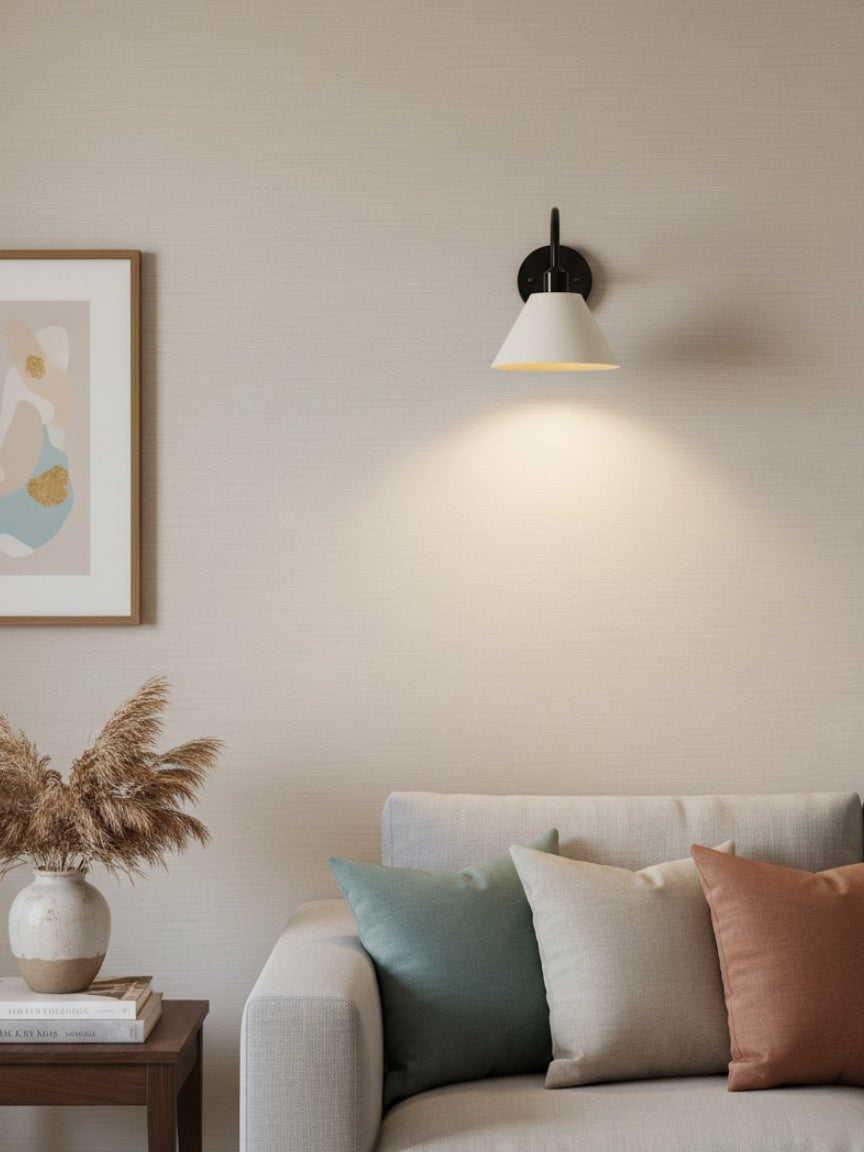 Modern Industrial Tapered Sconce — Clean Metal Wall Light
