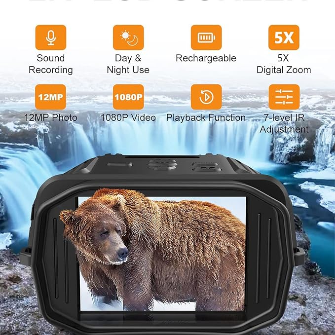 Cámara binocular Nexa HD de visión nocturna — Zoom de 4x, alcance de 300m | Desfino