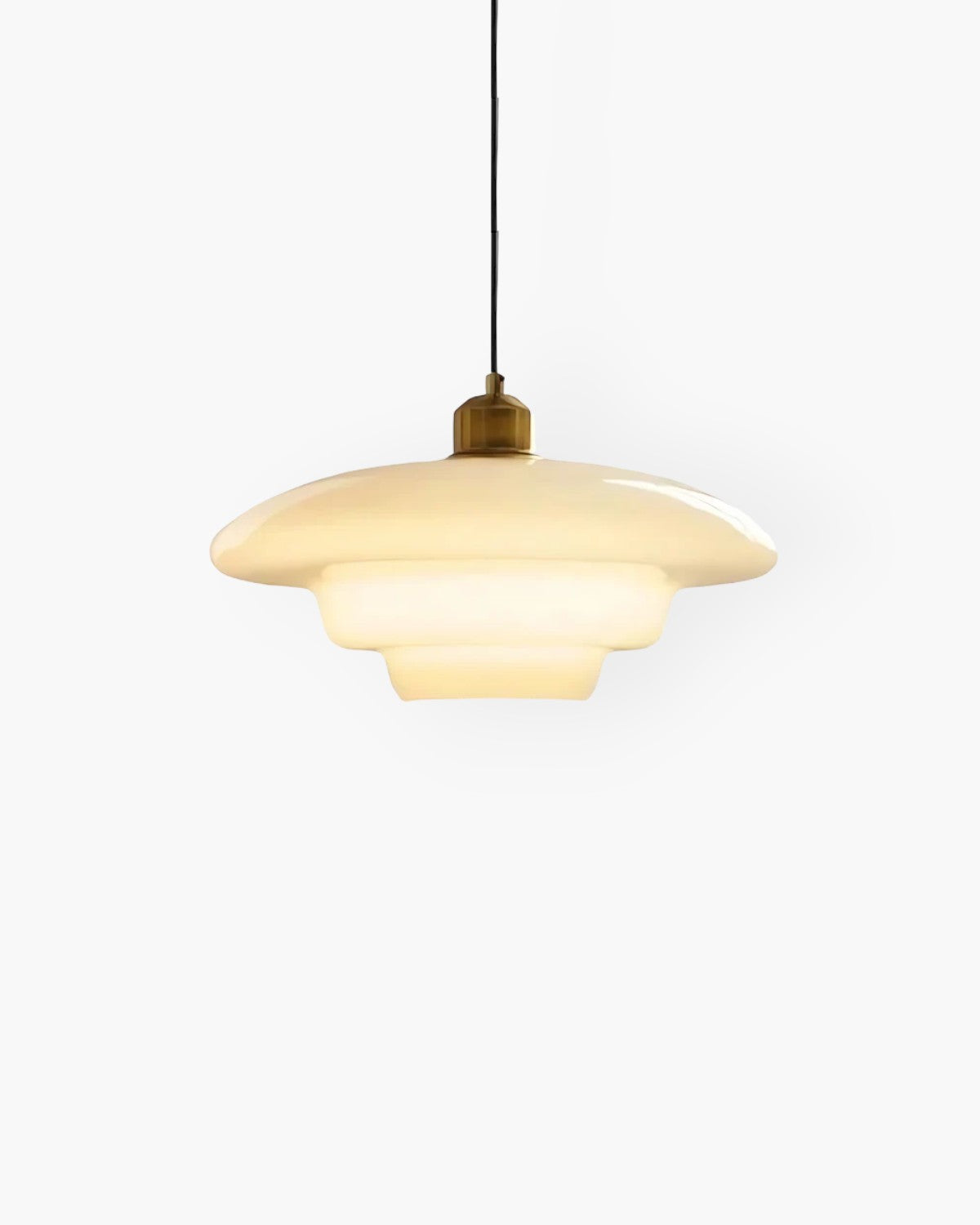 LyraCloud Suspension en verre opalin — douce lueur nuageuse - Desfino
